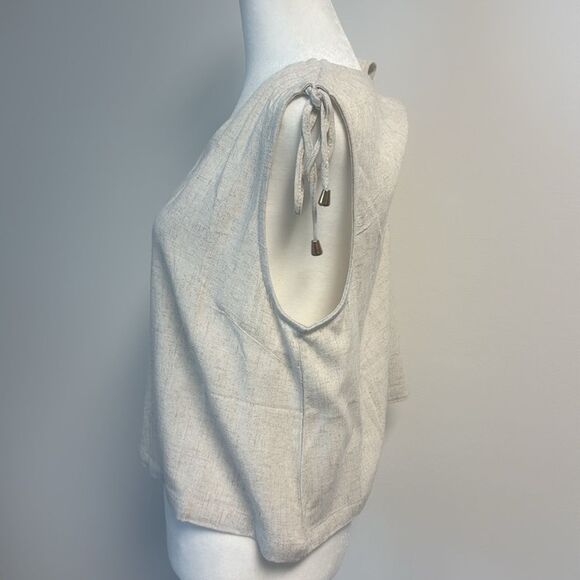 New Allie Rose Linen Tank with Gold Features M - Picture 2 of 6